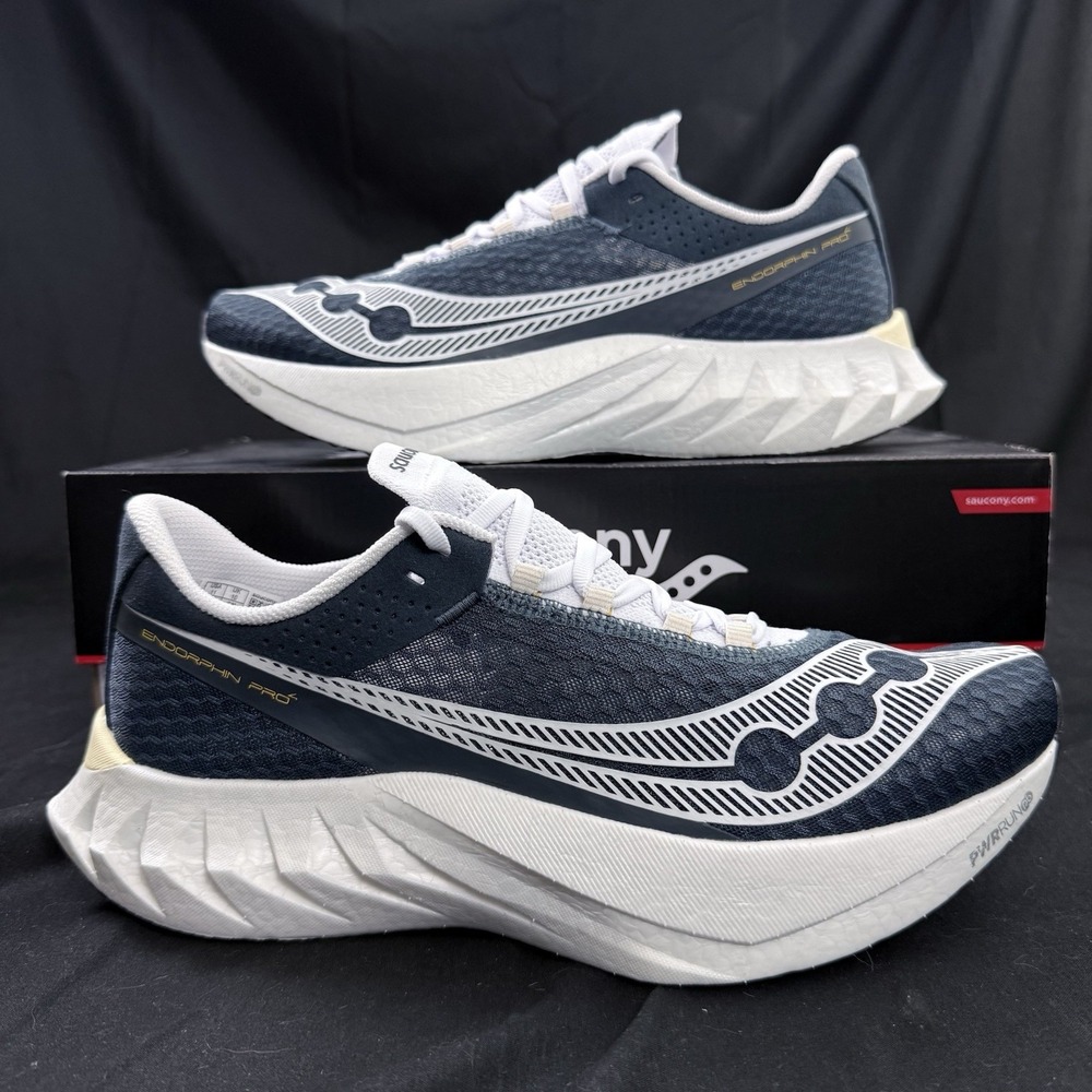 Size 11 Saucony Endorphin Pro 4 Men's Running Shoes Dusk White Grey S20939-310